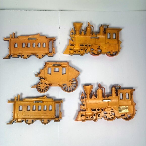 Vtg 1975 5 Piece Homco Train Trolley Stagecoach 3D Wall Art Hanging Decor - Picture 2 of 12